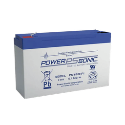 [PS-6100-F1] Batería 6V, 12AH, Para Respaldo, Tecnologías AGM/VRLA, 5 Años Vida Útil, Terminales F1, Reconocida UL | PS-6100-F1