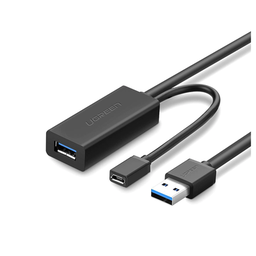 [20827] Cable de Extensión Activo USB 3.0 con puerto de alimentación Micro USB / 10 Metros / USB 3.0 a 5Gbps / No requiere controlador / Ideal para impresoras, consolas , Webcam, etc. | 20827