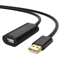 [10321] Cable de Extensión Activo USB 2.0 / 10 Metros / Macho-Hembra / Booster individual FE1.1S incorporado / Velocidad de hasta 480 Mbps / Ideal para impresoras, consolas , Webcam, etc. | 10321