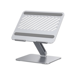 [40291] Soporte de Aluminio para Laptop | Ajustable 180° | Soporta Laptops de 10 a 17.3''| Capacidad de Carga 5Kg | Excelente Estabilidad | Diseño Para Alta Disipación de Calor | Altura y Angulo Ajustable | Plegable y Portátil. | 40291