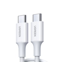 [60518] Cable USB-C a USB-C | 1 Metro | Carga Rápida de hasta 60W | Transferencia de datos de 480 Mbps | PD3.0 | QC 4.0/3.0/2.0 | FPC | AFC | Duradero y Flexible| Caja ABS | Cubierta de TPE | Color Blanco. | 60518