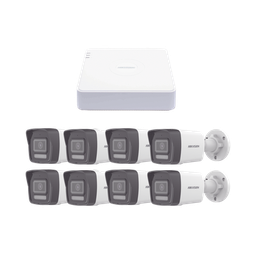 [KIPCV2M/8B] Kit IP 1080p (2 Megapixel) / NVR de 8 Canales con 8 Puertos PoE / 8 Cámaras IP Bala ColorVu Lite y ACUSENSE Lite / Micrófono Integrado | KIPCV2M/8B
