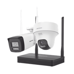 [NKS422W02H] Kit IP Inalámbrico 2 Megapíxel / NVS 4 Canales / 1 Cámara Bala Exterior + 1 Cámara Turret Interior con Lente 2.8 mm y Dual Light / Audio Bidireccional (Micrófono y Bocina) / Soporta Micro SD de 512 GB | NKS422W02H