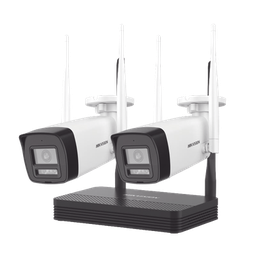 [NKS424W0H] Kit IP Inalámbrico 4 Megapixel / NVS 4 Canales / 2 Cámaras Bala para Exterior con Lente 2.8 mm y Dual Light (30 mts IR + 30 mts Luz Blanca) / Audio Bidireccional (Micrófono y Bocina) / Soporta Micro SD de 512 GB | NKS424W0H