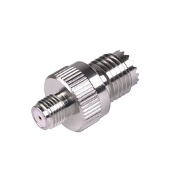 [RFU-642] Adaptador en Línea de Conector Mini-UHF Hembra a SMA Hembra, Níquel/ Oro/ Teflón. | RFU-642