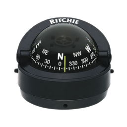 [S-53] Brújula serie Explorer en color negro para montaje en superficie, cuenta con iluminación nocturna color verde. | S-53