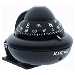 [X-10B-M] Brújula Magnética RitchieSport Compass color negro / 2 Pulgadas (51 mm) Dial Directo / Alta Visibilidad / Iluminación Nocturna Verde Interna / Montaje Reversible 300 Grados / Compensadores Internos / Construcción Composite Alta | X-10B-M