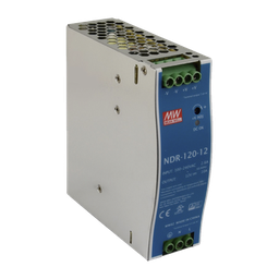 [NDR-120-12] Fuente de poder industrial de 120 W, salida 12 Vcc, entrada 90~264 VCA, para montaje en riel DIN, | NDR-120-12