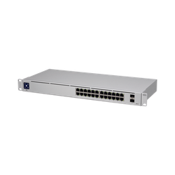 [USW-24] UniFi Switch USW-24, Capa 2 de 24 puertos 10/100/1000 Mbps + 2 puertos 1G SFP, pantalla informativa | USW-24